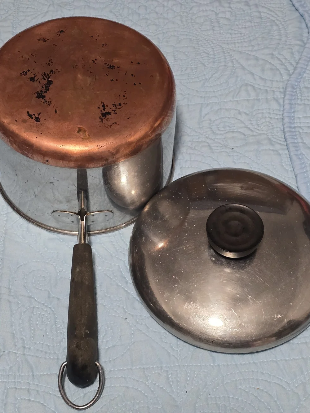 Vintage/Y2K 1801 Revere Ware Copper Bottom Pots W/Lids, 1qt, 1.5qt, 2qt, 6qt